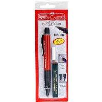 Lapiseira 0,5mm super grip vermelha com grafite Poly Faber Catell