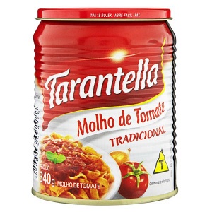 Molho de tomate tradicional Tarantella lata 340g. Molho de tomate tradicional Tarantella lata 340g.