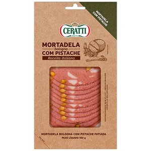 Mortadela Bologna com pistache fatiada Ceratti 150g