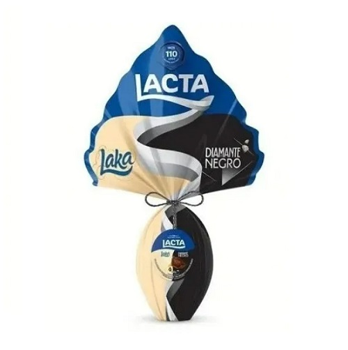 Ovo de Páscoa meio Diamante Negro meio Laka Lacta 560g
