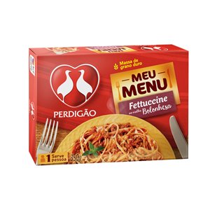 Fettucine ao molho bolonhesa Meu Menu Perdigão 350g. Fettucine ao molho bolonhesa Meu Menu Perdigão 350g.