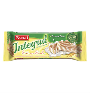 Biscoito wafer integral sabor chocolate maltado Parati 90g