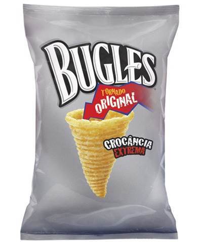 Salgadinhos cone tornado crocante sabor queijo Bugles Yoki 45g