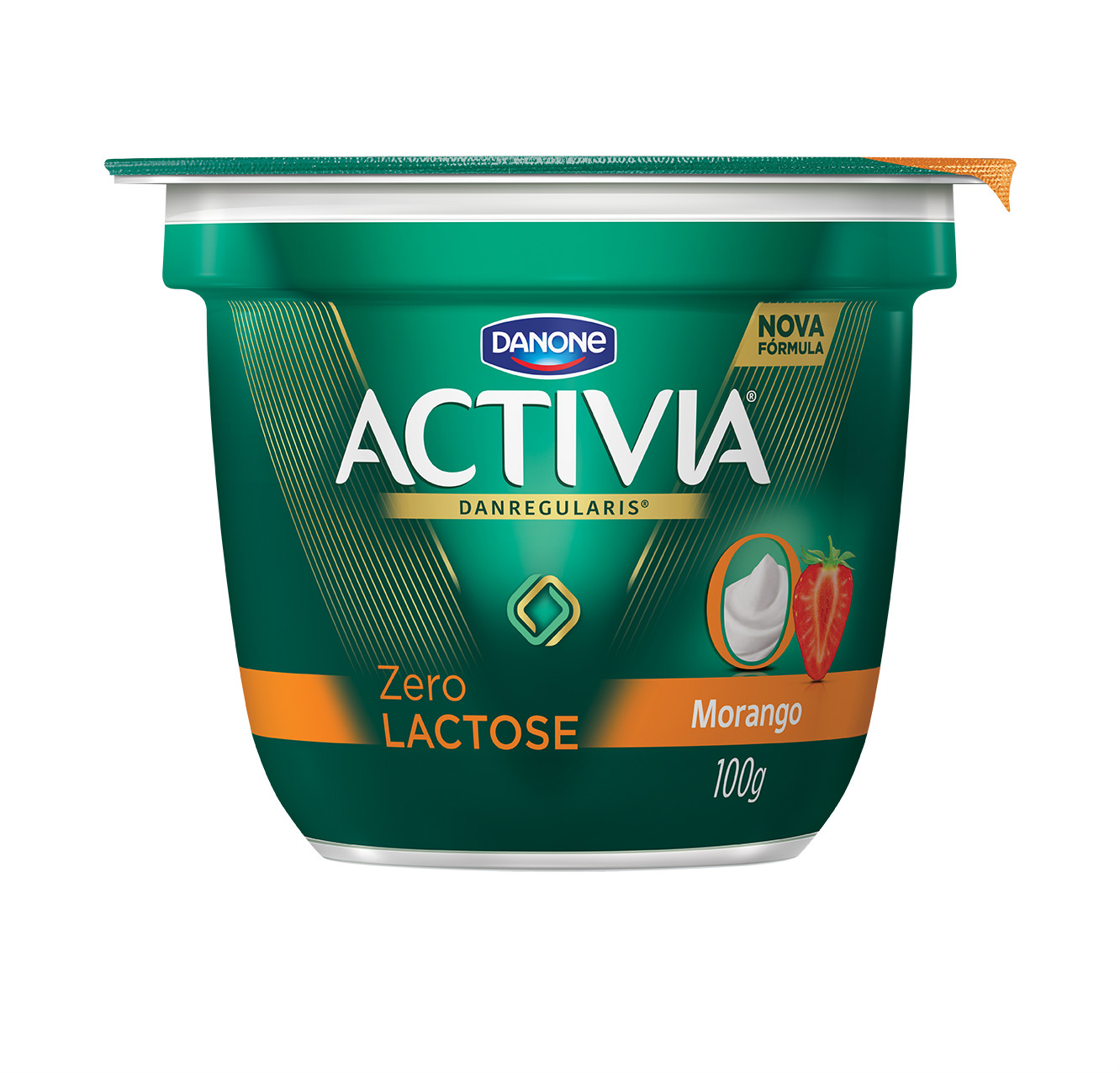 Iogurte zero lactose copo morango Activia 100g