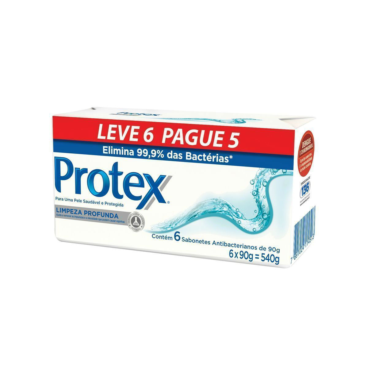 Sabonete Protex limpeza profunda 90g (pacote c/ 6 unidades)