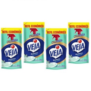 Limpador Veja banheiro sem cloro refil sachê 400ml (c/ 4 unid.)