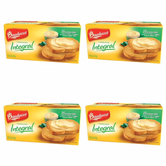 Torrada integral Bauducco  142g. (pacote c/4 unidades)