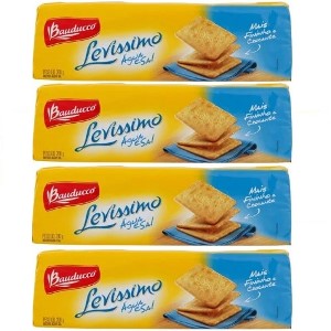 Biscoito água e sal levissimo Bauducco 200g (pacote c/4 unid.)
