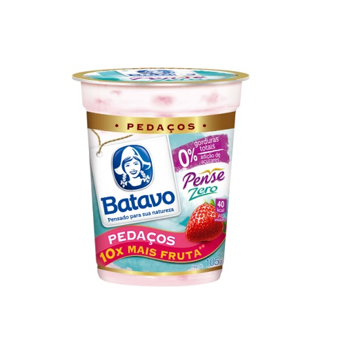 Iogurte c/ pedaços de morango pense zero Batavo 105g