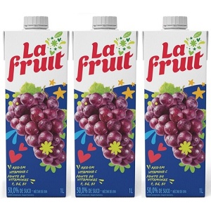 Suco pronto de uva La Fruit 1lt. (pacote c/ 3 unid.)