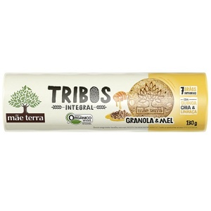 Biscoitos integral orgânico granola e mel Tribos Mãe Terra 130g