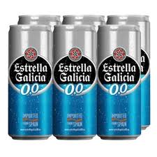 Cerveja Estrella Galicia zero alcool 330ml (pacote c/ 6 unid.)