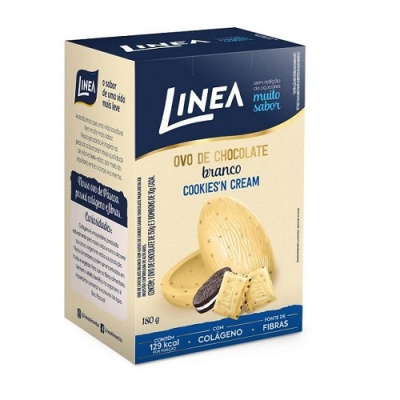 Ovo de Páscoa chocolate branco sem adição de açucar cookies'n'cream Linea 180g