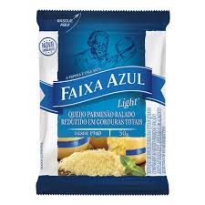 Queijo parmesão ralado light Faixa Azul 50g.