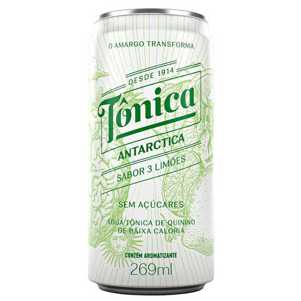 Água Tonica s/ açúcar 3 limões Antarctica lata 269ml