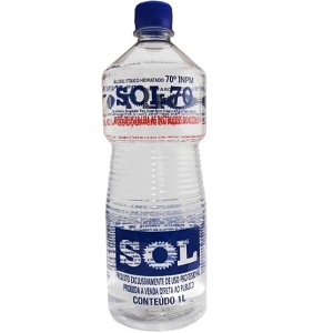 Alcool para limpeza 70° Sol 1lt. Alcool para limpeza 70° Sol 1lt.