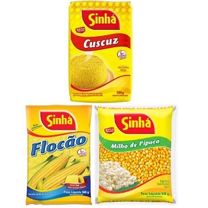Kit Sinhá II - Flocos de milho para Cuscuz + Farinha de milho flocada Flocão + Milho de pipoca Kit Sinhá II - Flocos de milho para Cuscuz + Farinha de milho flocada Flocão + Milho de pipoca