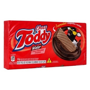 Biscoito wafer sabor chocolate trufado Toddy 132g