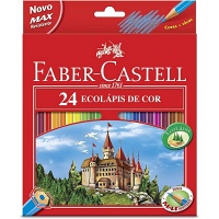 Lápis de cor Ecolápis linha vermelha Faber Castell 24 cores