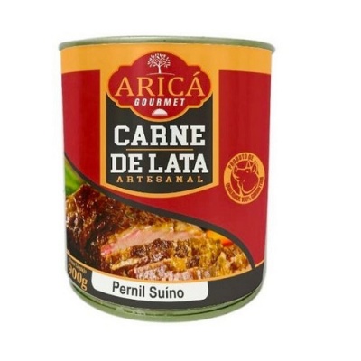 Carne suína artesanal na lata pernil  Aricá 900g