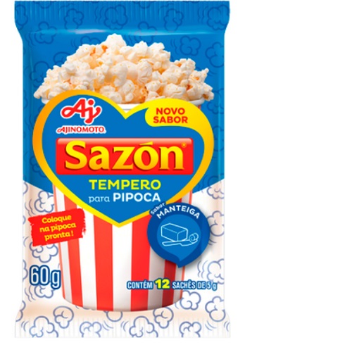 Tempero em pó p/ pipoca sabor manteiga Sazón 60g Tempero em pó p/ pipoca sabor manteiga Sazón 60g