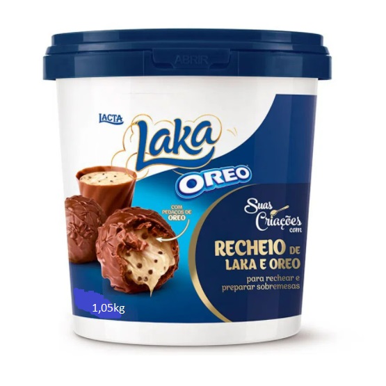 Recheio Chocolate Laka Oreo Lacta 1,05kg Recheio Chocolate Laka Oreo Lacta 1,05kg