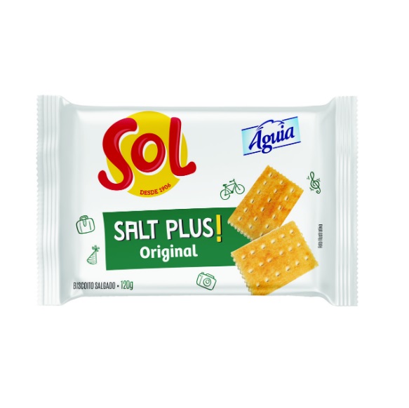 Biscoito Sol Salt Plus Original 120g Biscoito Sol Salt Plus Original 120g